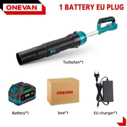 ONEVAN Brushless 8000W Electric Turbo Blower Jet Fan 400M/S Cordless Air Blower Dust Removal Tool for Makita 18V Battery Pin