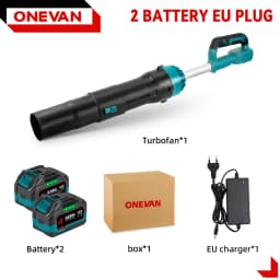 ONEVAN Brushless 8000W Electric Turbo Blower Jet Fan 400M/S Cordless Air Blower Dust Removal Tool for Makita 18V Battery Pin
