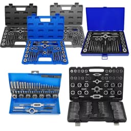 Professional 32/40/110Pcs Metric Tap and Die Set Nut Bolt Screw Thread Steel Pitch Gauge Bearing Steel Threading Tool with Case