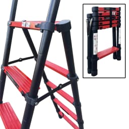 5+6 Step Ladder Telescopic Folding Aluminum DIY Cleaning Painting Compact Storage