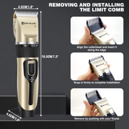 Professional Cordless Pet Hair Clipper - Dog & Cat Grooming Kit with Rechargeable Trimmer, 2-Speed Adjustable - Safe Clipping