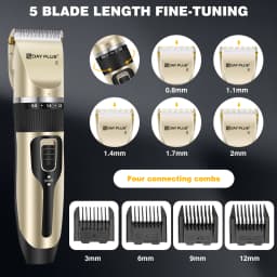 Professional Cordless Pet Hair Clipper - Dog & Cat Grooming Kit with Rechargeable Trimmer, 2-Speed Adjustable - Safe Clipping