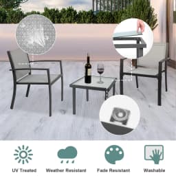 Garden Furniture Set 2 Seater, Indoor Outdoor 3 Piece set Patio Furniture Set, Garden Table and Chair 4 seater