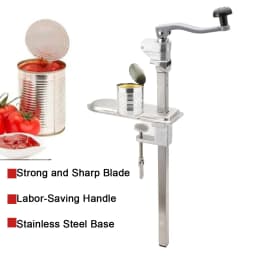 Manual Can Opener Commercial Table Clamp Opener for Large Cans Can Opener with Base Adjustable Height Industrial Opener
