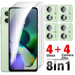 8To1 Tempered Glass Screen Protector for Motorola Moto G54 5G G84 G14 G04 G04s G34 G24 Power 4G, Safety Camera Protection Glass