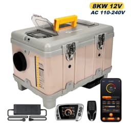 8KW 12V/220V Portable Diesel Air Heater W/ Self-Cleaning & Bluetooth APP, High Altitude Mode Car Diesel Heater for RV Truck Van