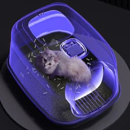 Tieker large capacity detachable cat litter box with UV disinfection lamp fully enclosed pet cat toilet with feeding bowl