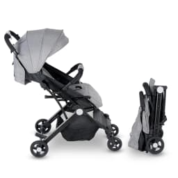 Travel Pram, Lightweight Baby Stroller, Compact Pushchair for Airplane, One Hand Foldable, Buggy with 5-Point Harness