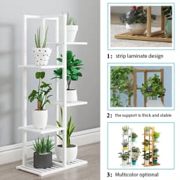 Wooden multi-layer flower pot rack, potted plant display rack, multi-functional storage rack