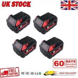 VANON 4Pack 18V 5Ah Rechargeable battery Replace for Milwauke e Electric drill,chainsaw,M18 series M18B M18B2 M18B4 M18B5