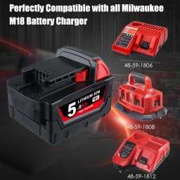 VANON 4Pack 18V 5Ah Rechargeable battery Replace for Milwauke e Electric drill,chainsaw,M18 series M18B M18B2 M18B4 M18B5