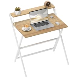 HOMCOM 81.5 cm Folding Computer Desk for Small Spaces Bedroom Natural