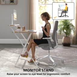 HOMCOM 81.5 cm Folding Computer Desk for Small Spaces Bedroom Natural