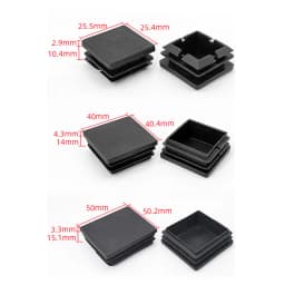 12pcs x Plastic End Square Cap Tube Pipe Insert Box Cover Plug Blanking Trailer