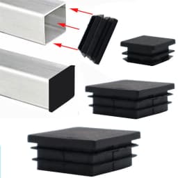 12pcs x Plastic End Square Cap Tube Pipe Insert Box Cover Plug Blanking Trailer