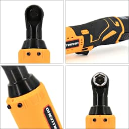 380Nm Electric Cordless Right Ratchet 3/8'' 90 Angle Wrench Power 2x Battery Kit