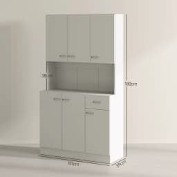 HOMCOM Freestanding Kitchen Cupboard, Storage Cabinet with Doors Cream White