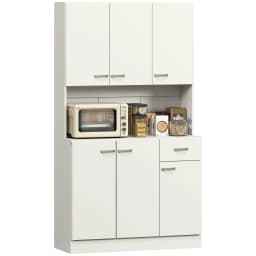 HOMCOM Freestanding Kitchen Cupboard, Storage Cabinet with Doors Cream White