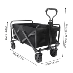 Foldable Wagon Cart High Load-bearing Capacity Adjustable Handle Large Capacity for Outdoor Activities, Beaches, Gardens