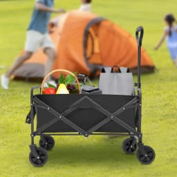 Foldable Wagon Cart High Load-bearing Capacity Adjustable Handle Large Capacity for Outdoor Activities, Beaches, Gardens