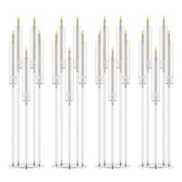 4Pcs Candelabra Centerpieces, Tall Candelabra, Clear Candle Taper Candlestick Holder, 5 Arm Candlesticks Holder for LED Candle