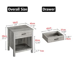 Modern Versatile Nightstand Wooden Beside End Table with Storage Drawer for Bedroom Nursery Living Room Office