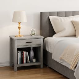 Modern Versatile Nightstand Wooden Beside End Table with Storage Drawer for Bedroom Nursery Living Room Office