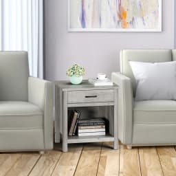Modern Versatile Nightstand Wooden Beside End Table with Storage Drawer for Bedroom Nursery Living Room Office