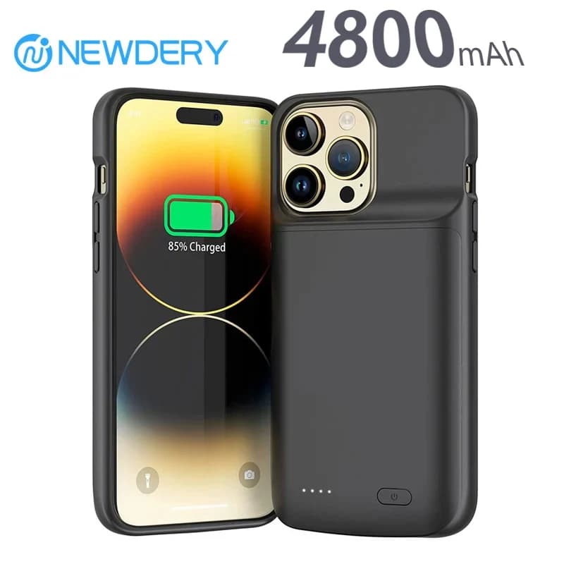 NEWDERY 4800mAh Battery Case for iPhone 13 Extended Battery Charger Case Battery Pack Charging Case Power Bank