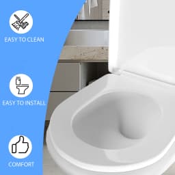 D-Shaped Toilet Seat Slow Close Quiet Lid Practical Handy Thickened Durable for Both Adults Children Safety Bathroom Accessories