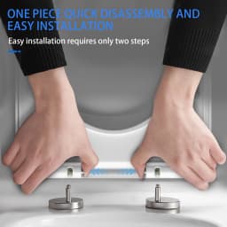 D-Shaped Toilet Seat Slow Close Quiet Lid Practical Handy Thickened Durable for Both Adults Children Safety Bathroom Accessories