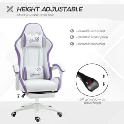 Vinsetto Racing Style Gaming Chair with Reclining Function Footrest,White