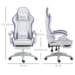 Vinsetto Racing Style Gaming Chair with Reclining Function Footrest,White