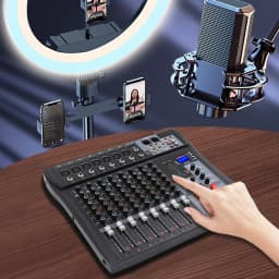 8 Channel Professional Mixer Sound Board Console Desk System Interface Digital USB Computer MP3 Input Phantom Power Stereo