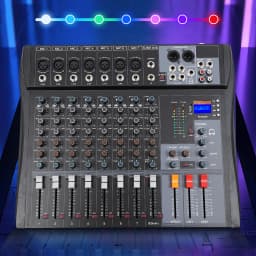 8 Channel Professional Mixer Sound Board Console Desk System Interface Digital USB Computer MP3 Input Phantom Power Stereo