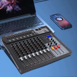 8 Channel Professional Mixer Sound Board Console Desk System Interface Digital USB Computer MP3 Input Phantom Power Stereo