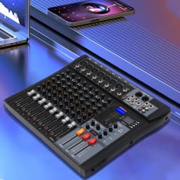 8 Channel Professional Mixer Sound Board Console Desk System Interface Digital USB Computer MP3 Input Phantom Power Stereo