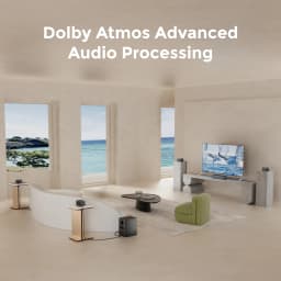 ULTIMEA Poseidon D80 Boom 7.1ch Dolby Atmos Soundbar Surround Sound, Wireless Subwoofer & 4 Surround Speakers, BassMX Technology