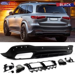 For Mercedes Benz GLS Class X167 with AMG Package GLS63 Style GLS450 GLS580 2019+ Rear Diffuser Lip Bumper Lip +Tailpipe Tips