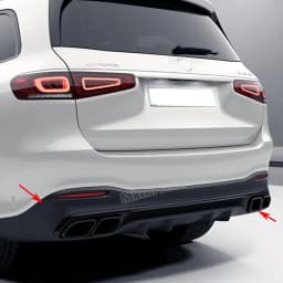 For Mercedes Benz GLS Class X167 with AMG Package GLS63 Style GLS450 GLS580 2019+ Rear Diffuser Lip Bumper Lip +Tailpipe Tips