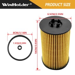 1/3Pcs Engine Oil Filter for Audi Seat Skoda VW 1.6 TDI/2.0 TDI OE: 03N115466 / 03N115562 / 03N115562B / 03N115466A / E340HD247