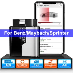 KINGBOLEN Soloscan OBD2 Car Diagnostic Case Scanner for Benz/Maybach/Sprinter,Code Reader with 50+reset Free Lifetime Update