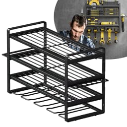 Power Tool Rack Electric Drill Holder Wall Mount Organizer Wrench Screwdriver Power Storage Shelf for Workshop Garage