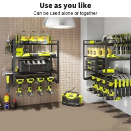 Power Tool Rack Electric Drill Holder Wall Mount Organizer Wrench Screwdriver Power Storage Shelf for Workshop Garage