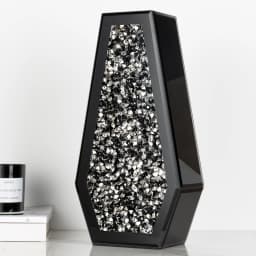 SHYFOY Black Flower Vase Crushed Diamond Glass Vase Large Mirrored Crystal Vases for Centerpieces Tall Floor Vases for Dried and