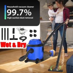 DayPlus 5000W Home/Industrial Vacuum Cleaner, Wet and Dry 3 IN 1 Bagless with HEPA Filter, 16Kpa, 4 Wheels, 15 Litre Capacity