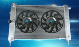 Aluminum radiator + fans For Vauxhall MK2 Astra 2.0 16V GTE 1983-1991 90 89 88 87 86 1984 1985 1986 1987 1988 1989 1990 83 84 85