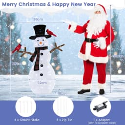 GOFLAME 4. 2 FT Lighted Snowman & Redbirds Christmas Decoration LED Lights