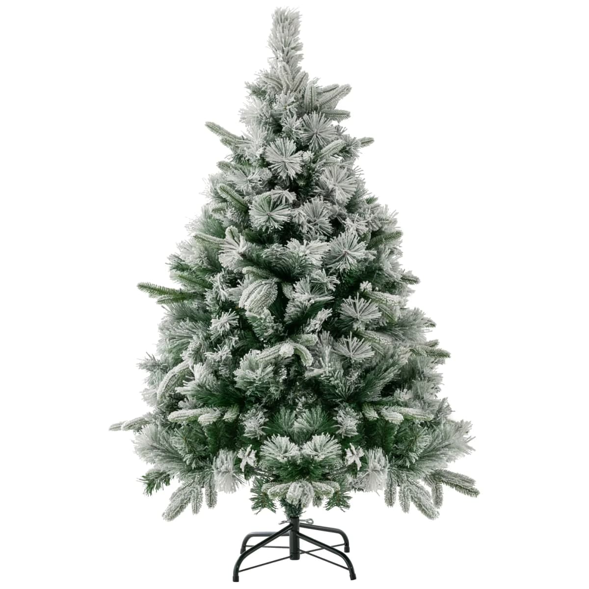 DORTALA 136 CM Artificial Xmas Tree Flocked Christmas Tree with Pine Needles