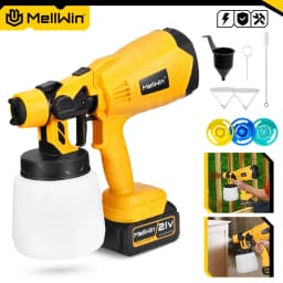 MELLWIN 1000ML Electric Spray Gun Cordless Paint Sprayer HVLP Car Furniture Steel Household Sprayer For Makita 18V Battery Pin